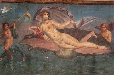 Detalle del fresco de la Casa de Venus en concha, Pompeya , Campania, Civilización romana de Roman Roman