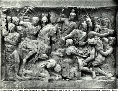 Detalle del gran friso de Trajano ubicado en el Arco de Constantino, Foro Romano de Roman Roman