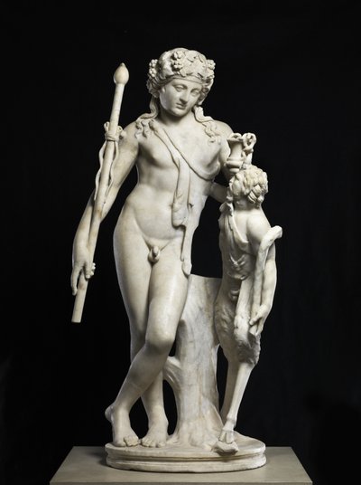 Dionisio con Pan, AD 50-150 (mármol) de Roman Roman