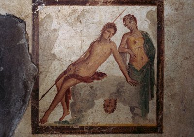 Eco y Narciso, fresco del cubículo de la Casa de Éfeso, Pompeya (Lista del Patrimonio Mundial de la UNESCO de Roman Roman