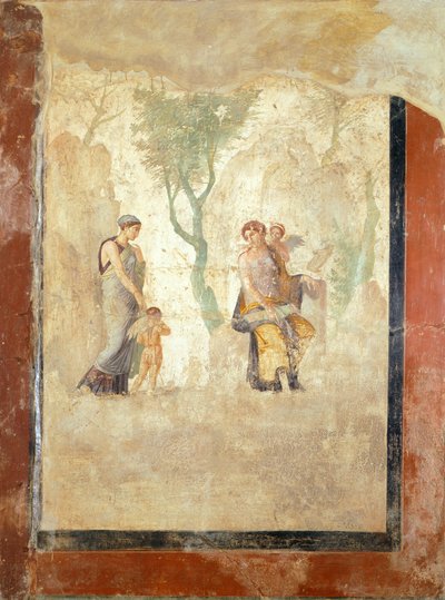 Fresco que representa a Eros castigado en presencia de Afrodita, de la Casa del Amor Castigado, Pompeya (Lista del Patrimonio Mundial de la UNESCO de Roman Roman