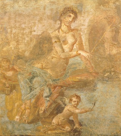 Fresco que representa a Orestes, Pílades e Ifigenia, de la Casa de los Cupidos de Oro, Pompeya , Campania, Civilización romana de Roman Roman