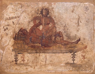 Fresco con tema erótico de Pompeya (Italia) de Roman Roman