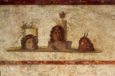 Fresco que representa tres cabezas, Casa de Cayo Julio Polibio, Pompeya (Lista del Patrimonio Mundial de la UNESCO de Roman Roman