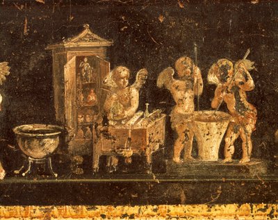 Fresco de la Casa de Vetti, Pompeya , Campania, Civilización romana de Roman Roman