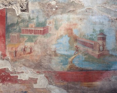 Fresco de la fuente-ninfeo de la Casa de la Fuente Pequeña, Pompeya (Patrimonio Mundial de la UNESCO de Roman Roman