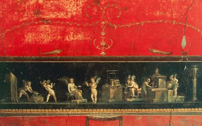 Friso con cupido, Casa de los Vettii, Pompeya (Lista del Patrimonio Mundial de la Unesco de Roman Roman