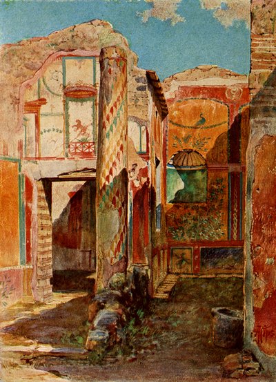 Interior de una casa de Pompeya de Roman Roman