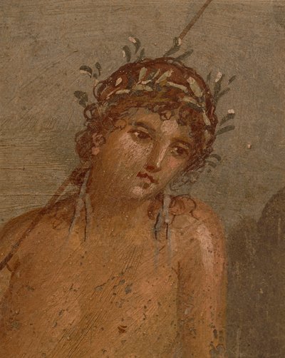 Italia, Región de Campania, Provincia de Nápoles, Pompeya, Casa de Marco Lucrezio Frontone Fresco que representa a Narciso junto a un estanque de Roman Roman