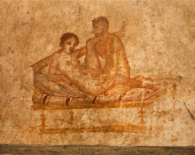 Italia, Región Campania, Provincia de Nápoles, Pompeya, Casa de los Vettii, Fresco erótico de Roman Roman
