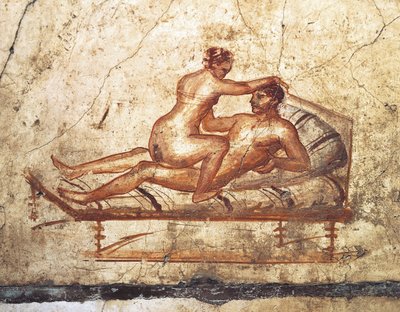 Italia, Región Campania, Provincia de Nápoles, Pompeya, Casa de los Vettii, Fresco erótico de Roman Roman