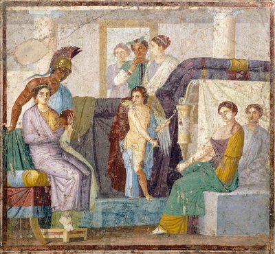 Bodas de Venus y Marte, pintura mural tablinum de la casa de Marco Lucrezio Fronto, Pompeya , Campania, Civilización romana de Roman Roman