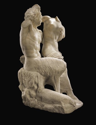 Pan y Hermafrodita, c. siglo I d.C. de Roman Roman