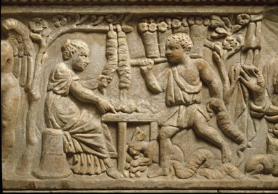 Representación de un fabricante de coronas (relieve) de Roman Roman