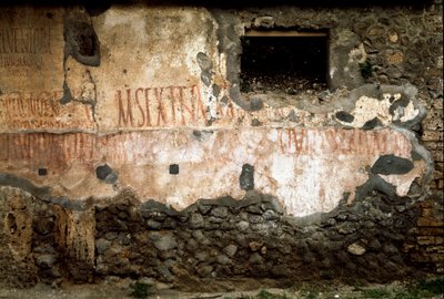 Arte romano: inscripción electoral en las paredes (grafiti) en la Via dell