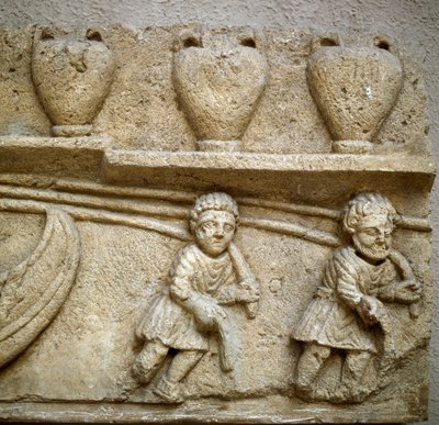 El remolque de un barco cargado de barriles (detalle) de Roman Roman