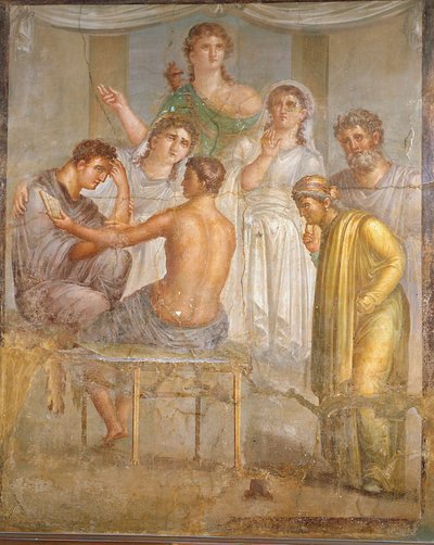 Civilización romana. Ademeto y Alcestis, fresco de la basílica de Herculano de Roman Roman