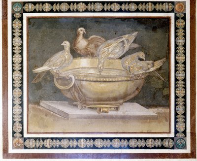 Mosaico romano que representa 4 palomas de Roman Roman