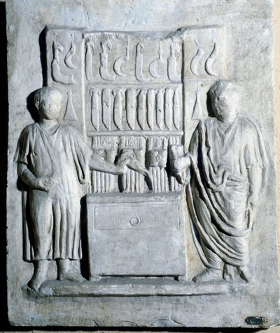 Señal de la tienda de cuchillos en la época romana de Roman Roman