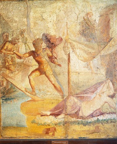 Teseo abandonando a Ariadna, fresco de Pompeya de Roman Roman