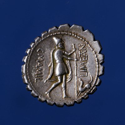 Ulises reconocido por su perro Argo. Moneda de plata romana, 83 a.C. de Roman Roman