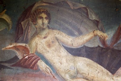 Venus en la concha, detalle del fresco del peristilo, Casa de Venus en la Concha, Pompeya (Lista del Patrimonio Mundial de la UNESCO de Roman Roman