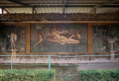 Venus en la concha, fresco del peristilo de la Casa de Venus en la Concha, Pompeya (Lista del Patrimonio Mundial de la UNESCO de Roman Roman