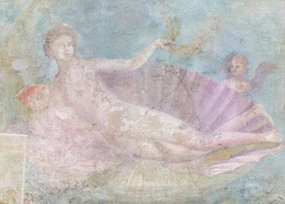 Venus sobre concha, pintura, 50-75 d.C. (fresco) de Roman Roman