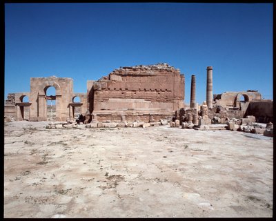 Vista del templo romano de Roman Roman