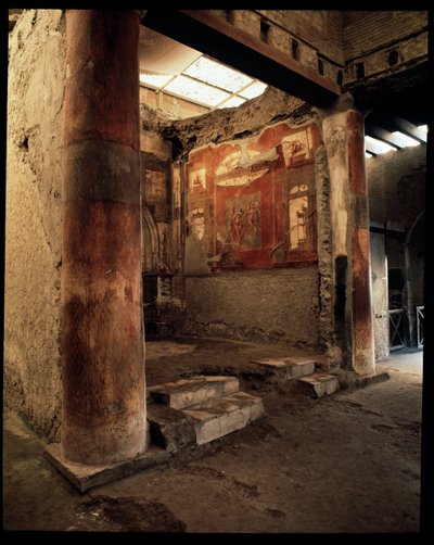Vista del Colegio de los Augustales, siglo V a.C.-I d.C. de Roman Roman
