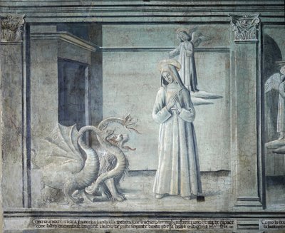 Vida de santa Francisca Romana, perseguida por los demonios en forma de monstruos, de la escuela romana de Roman School