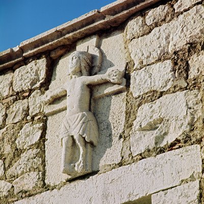 Cristo crucificado (escultura de piedra) de Romanesque