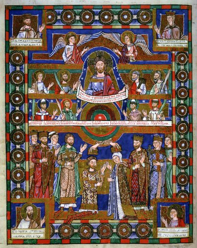 Coronación de Enrique el León y su matrimonio con Matilda, del Evangelio de Enrique el León de Romanesque