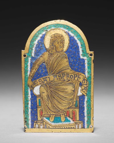 Placa: Profeta sentado de un relicario: Esais de Romanesque