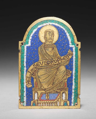 Placa: Profeta sentado de un relicario: Heliseus de Romanesque