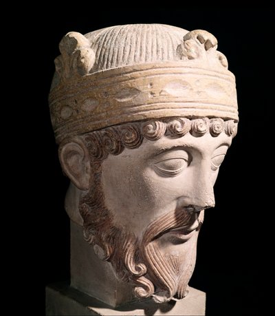 Retrato del rey carolingio de Francia Occidental Lotario de Romanesque