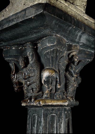 Arte románico: capitel del siglo XII. Aosta, Priorato de Sant 