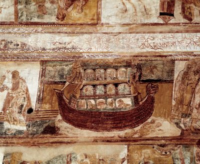 El arca de Noé (fresco del techo) de Romanesque