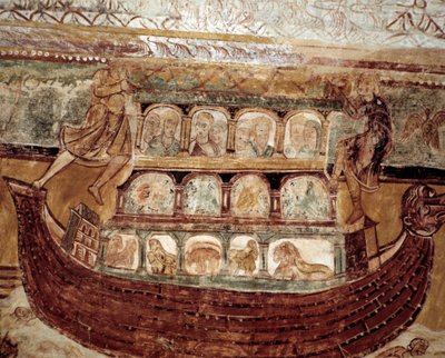 El arca de Noé (fresco del techo) de Romanesque