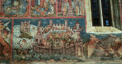 Sitio de Constantinopla por el sultán Mehmet II en 1453 de Romanian School