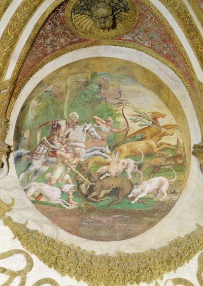 Cámara de los Vientos, caza de ciervos y jabalíes de Romano Giulio