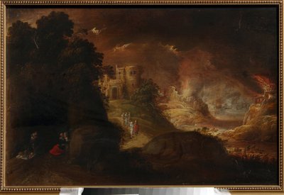 Sodoma y Gomorra. Pintura de Rombout van Troyen (circa 1605-circa 1650), óleo sobre lienzo. arte holandés de Rombout van Troyen