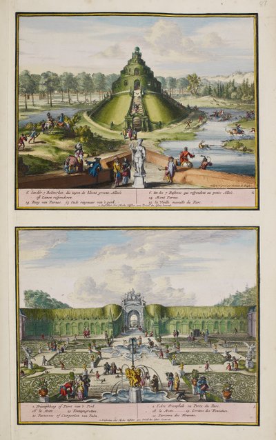 El parque de Enghien, c.1685, ilustración de una 