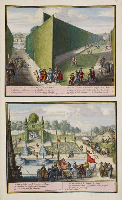 El parque de Enghien, c.1685, ilustración de una 
