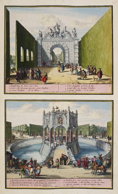 El parque de Enghien, c.1685, ilustración de una 