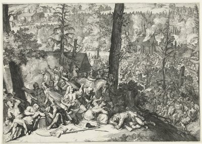Victoria del duque Carlos V de Lorena y el margrave Louis Willem van Baden-Baden sobre los turcos, 1687 de Romeyn de Hooghe (attributed to)