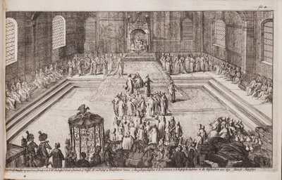 Una escena en la corte real del Zar Alexis Mijáilovich de Romeyn de Hooghe