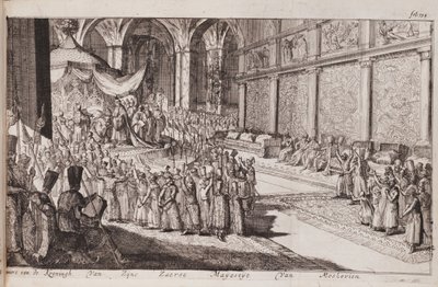 Una escena en la corte real del Zar Alexis Mijáilovich, 1677 de Romeyn de Hooghe
