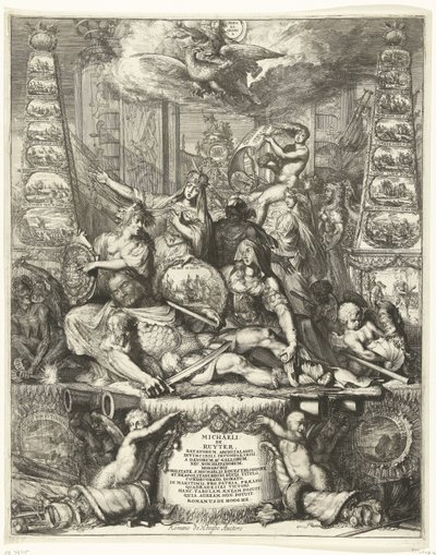 Alegoría de la muerte de Michiel de Ruyter, 1676 de Romeyn de Hooghe