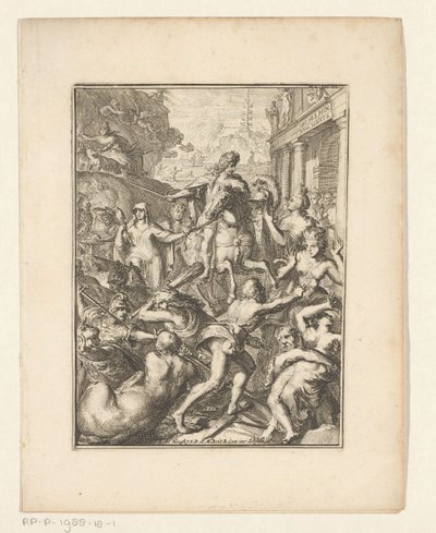 Representación alegórica de Guillermo III a caballo de Romeyn de Hooghe